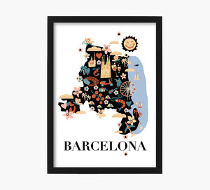 Print Barcelona Mapa