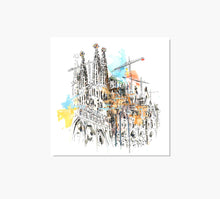 Cargar imagen en el visor de la galería, Print Sagrada Familia under Constructions