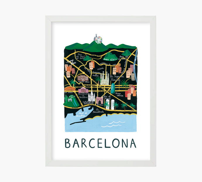 Barcelona Mapa Art Print
