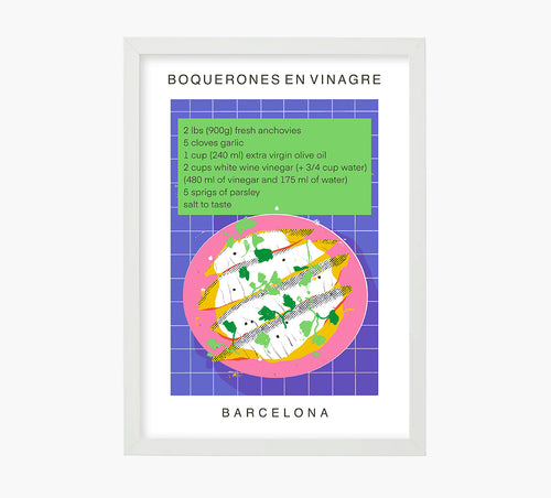 Receta Boquerones en Vinagre Art Print