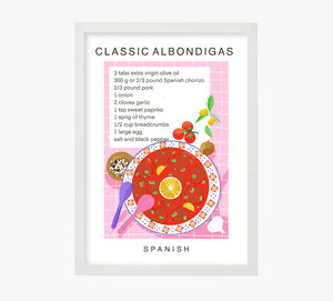 Receta Classic Albóndigas Art Print