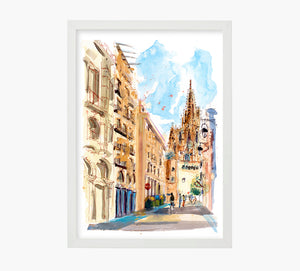 Print Barcelona Cathedral