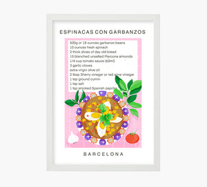 Receta Espinacas con Garbanzos Art Print