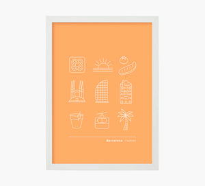 Print Iconos BCN naranja