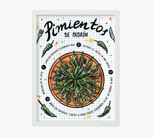 Receta Pimientos de Padrón Art Print