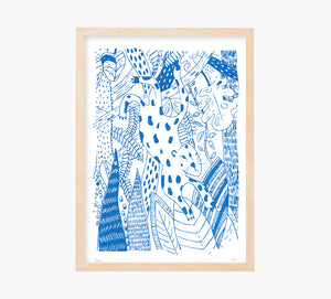 Print Blue Jaguar