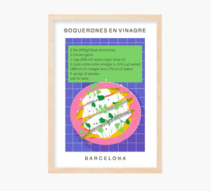 Receta Boquerones en Vinagre Art Print