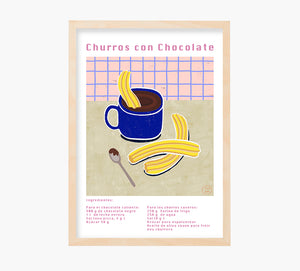 Churros con Chocolate Art Print