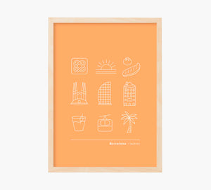 Print Iconos BCN naranja