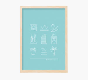 Minimal Icono Barcelona Art Print