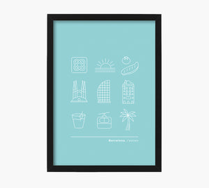 Minimal Icono Barcelona Art Print
