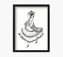 Load image into Gallery viewer, Dorado Bailadora de Flamenco Art Print