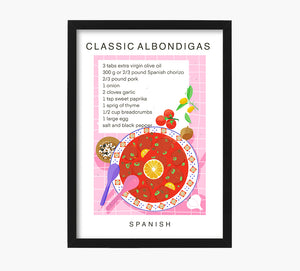 Receta Classic Albóndigas Art Print