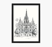 Cargar imagen en el visor de la galería, Print Catedral Barcelona Dorado