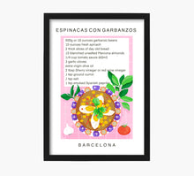 Cargar imagen en el visor de la galería, Receta Espinacas con Garbanzos Art Print