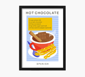Receta Hot Chocolate Art Print
