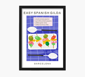 Receta Spanish Gilda Art Print