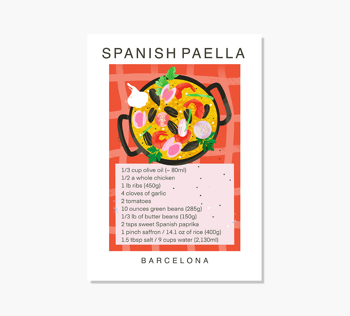 Receta Spanish Paella Art Print