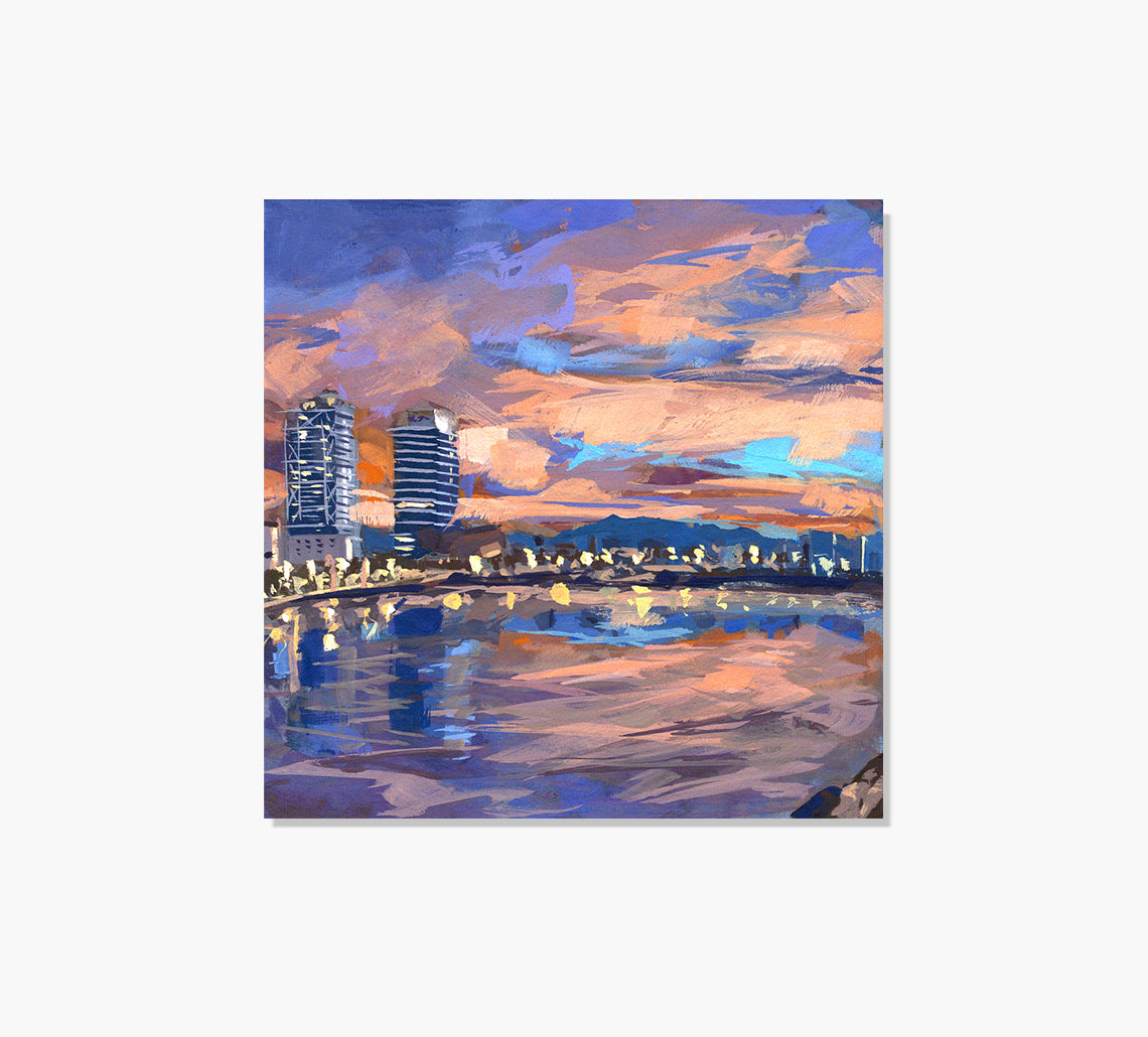 Vila Olimpica at Night Art Print