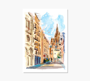 Print Barcelona Cathedral