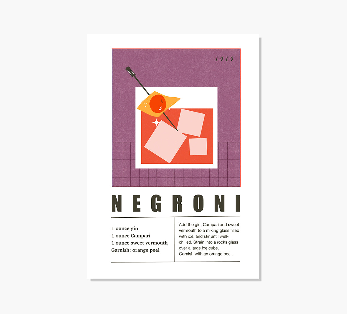 Cóctel Negroni Art Print