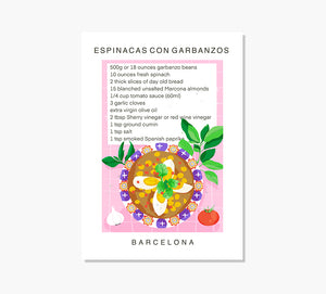 Receta Espinacas con Garbanzos Art Print