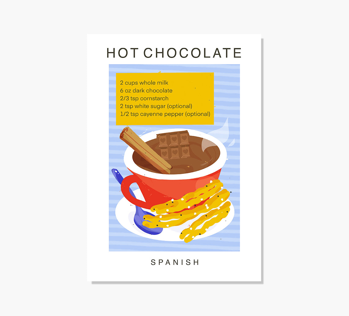 Receta Hot Chocolate Art Print