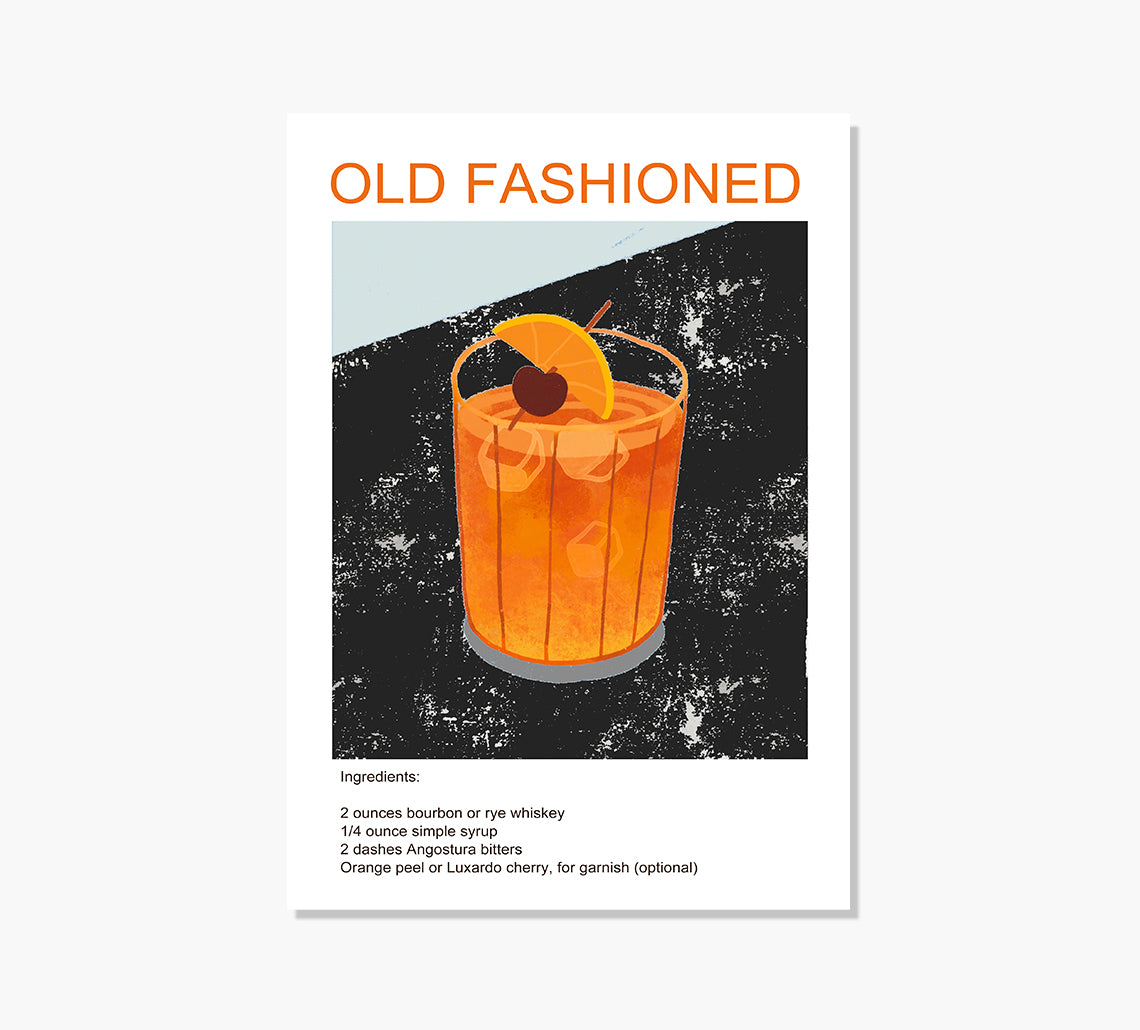 Cóctel Old Fashioned Art Print