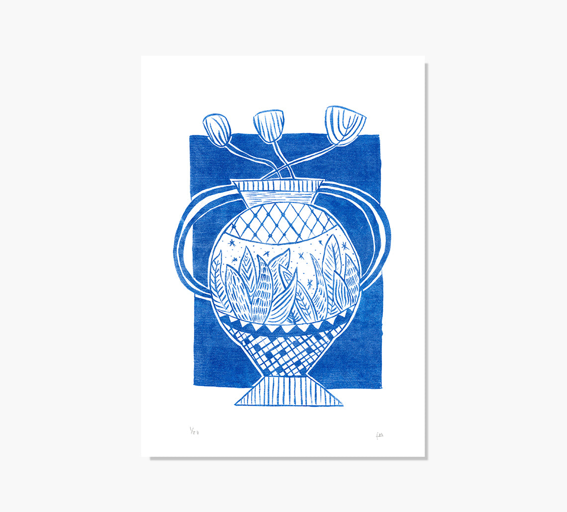 Blue Tulips Art Print