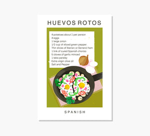Receta Huevos Rotos Art Print
