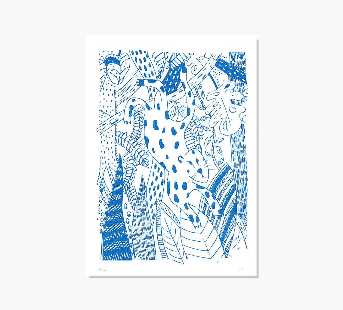 Print Blue Jaguar