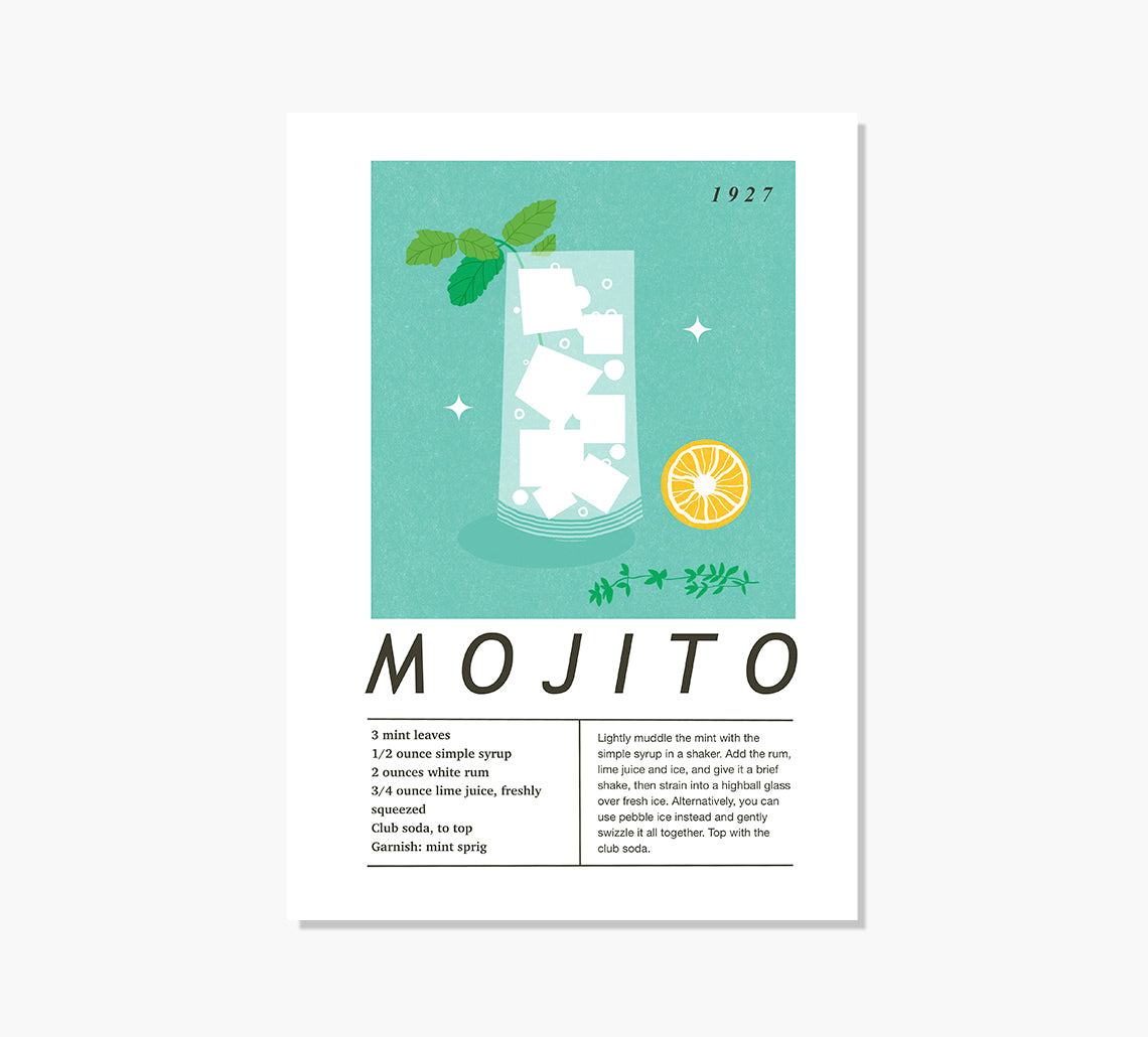 Cóctel Mojito Art Print