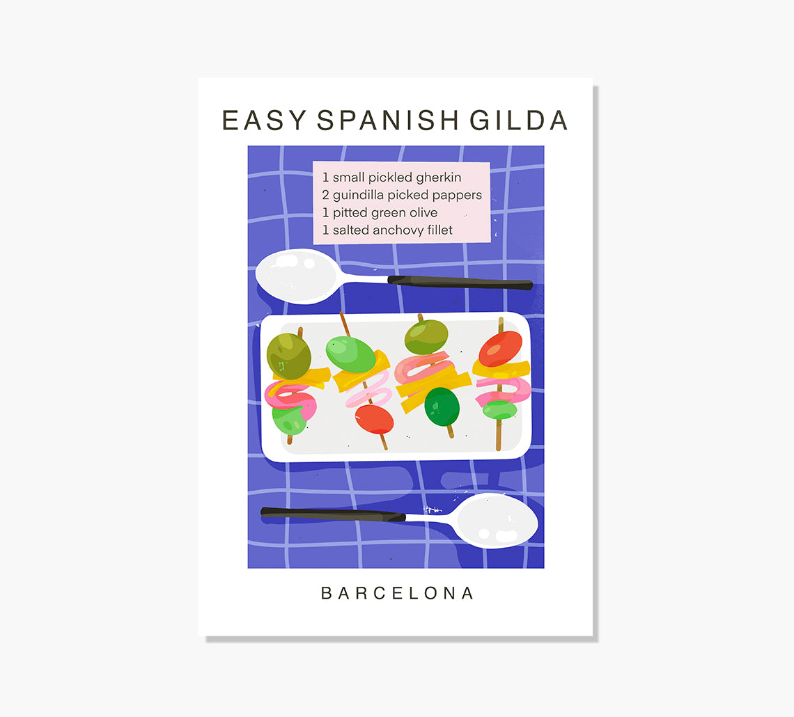 Receta Spanish Gilda Art Print