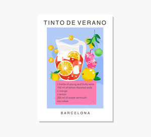 Receta Tinto de Verano Art Print