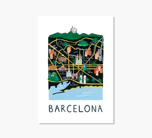 Barcelona Mapa Art Print