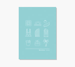 Minimal Icono Barcelona Art Print