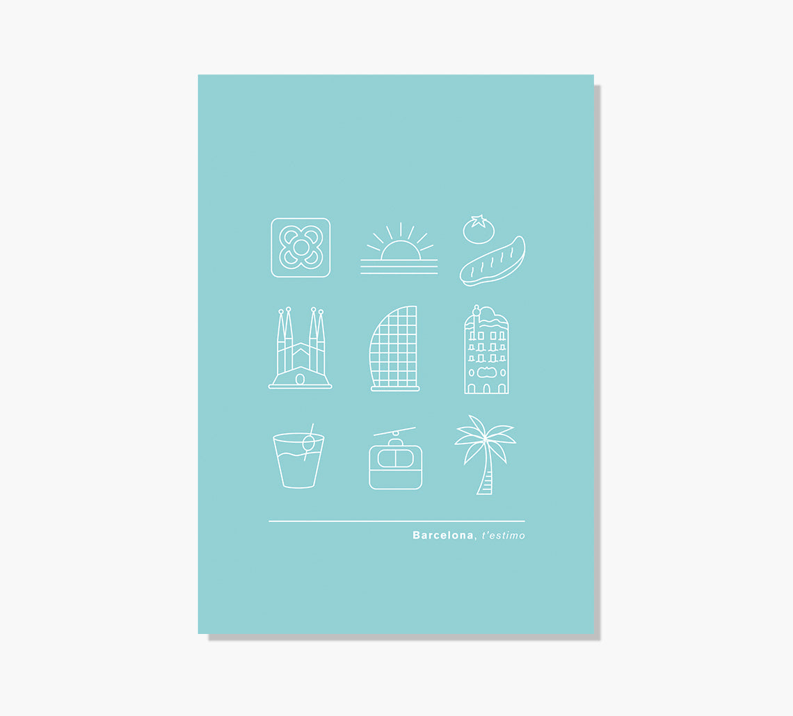 Minimal Icono Barcelona Art Print
