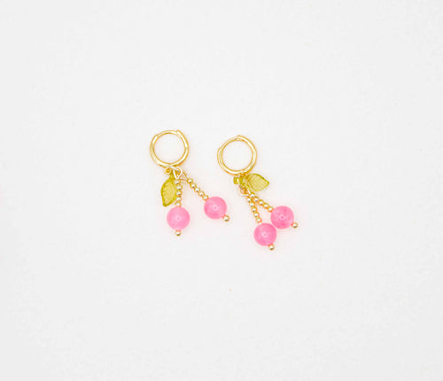 PENDIENTES CEREZA ROSADA