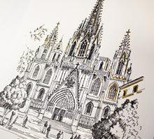Cargar imagen en el visor de la galería, Dorado Catedral Barcelona Art Print