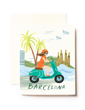 Cargar imagen en el visor de la galería, Pack De 3 Postales Barcelona Romántica, Chica Moto, Letras