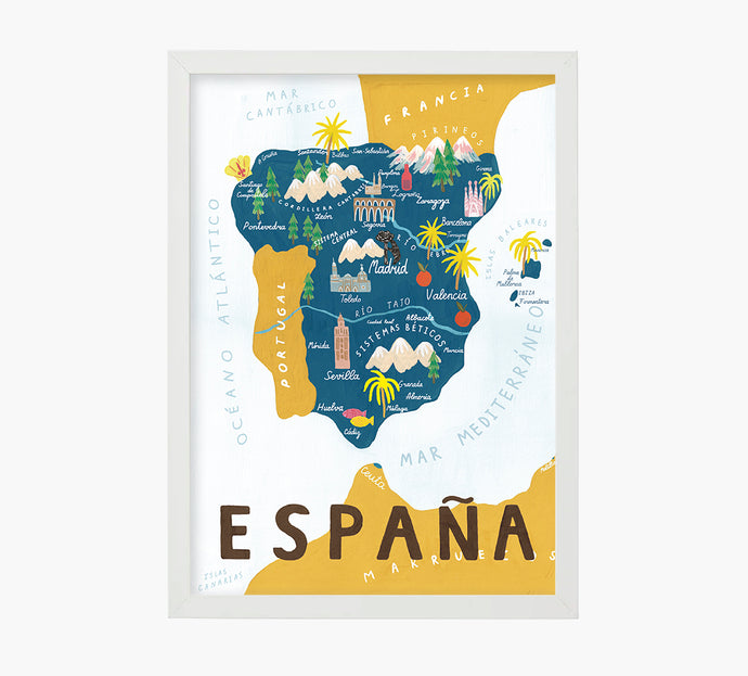 España Mapa Art Print