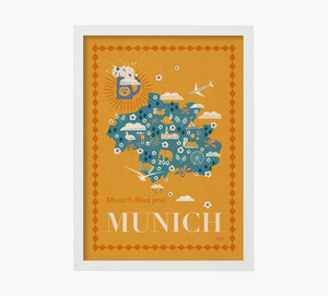 Munich Mapa Art Print