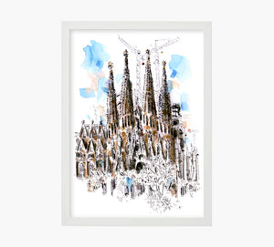 Print Sagrada Familia in Spring
