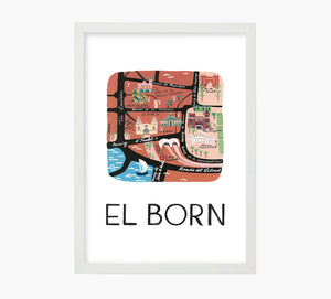 El Born Mapa Art Print
