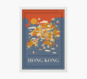 Hong Kong Mapa Art Print