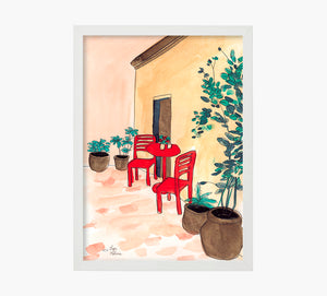 Red Chairs Art Print