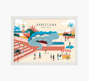 Drac Park Güell Art Print