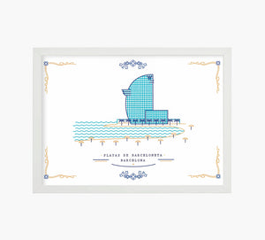 Playas de Barceloneta Art Print