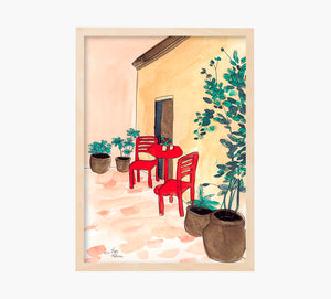 Red Chairs Art Print