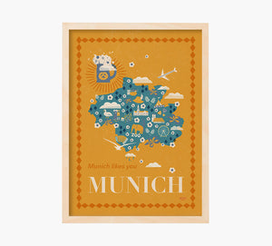 Munich Mapa Art Print